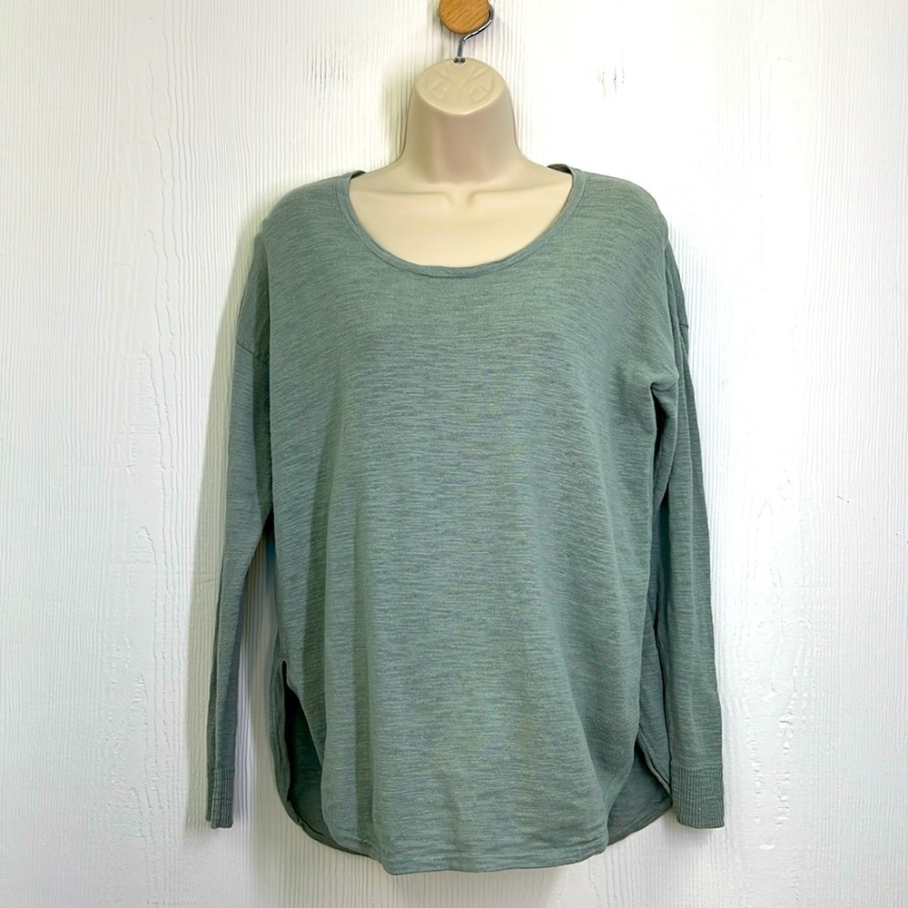 Madewell - Clearweather Greenish Gray Lightweight Slit Long Sleeve Top XS
